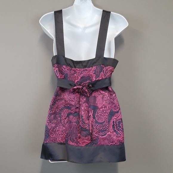 NWT BCBGirls Pink Paisley print Satin tank top - Picture 3 of 8